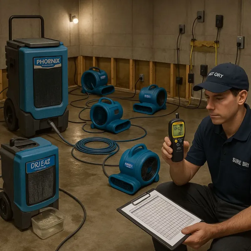 Structural Drying and Dehumidification process in Dallas, PA